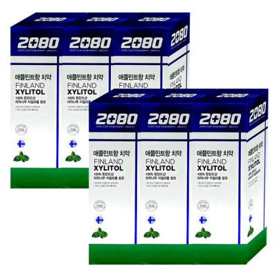 2080 자일리톨 치약 애플민트향 100g +10g 6개