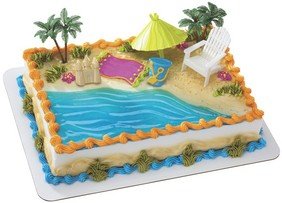 Beach Chair and Umbrella DecoSet Cake Decoration