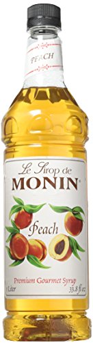 Monin - Peach Syrup, Fresh and Juicy Flavors, Great for Iced Teas, Lemonades, and Sodas, Vegan, Gluten-Free (1 Liter)