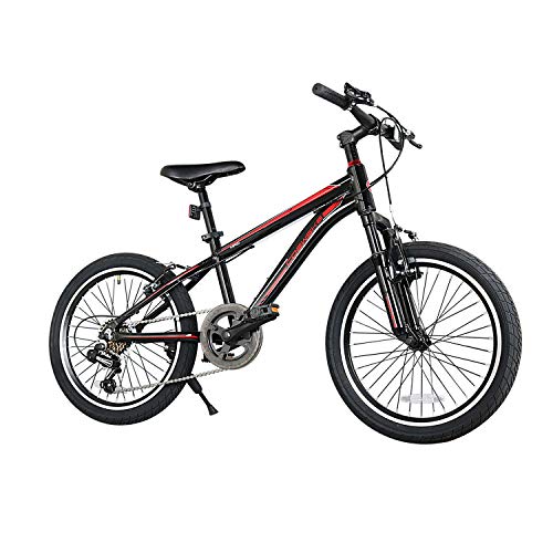 COEWSKE 20 Inch Kids Bike Enjoy-Style Children's Variable Speed Mountain Bike Sports Cycling 1 Speed & 6 Speed with Kickstand Fit for 6-13 Years Old Or 49-62 Inch Tall Kids