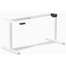 Desky Single Motor Electric Standing Desk Frame Height Adjustable Sit Stand Desk Base, Sturdy Steel Frame with Memory Controls for Home Office, Ergonomic Workstation (White)