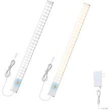 JUSJUBR Under Cabinet Lighting, Bright Under Cabinet Lights, 2 Pack, Cold White and Natural White