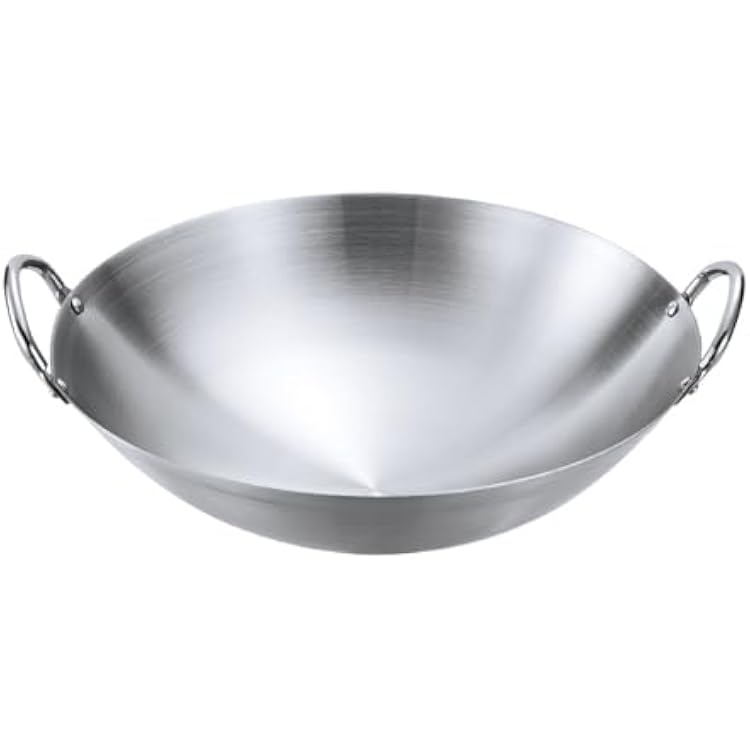 Wok Pan - Non-Stick Stainless Steel Stir Fry Pans - Scratch Proof Cookware for Gas, Induction Or Electric Stove A 36cm