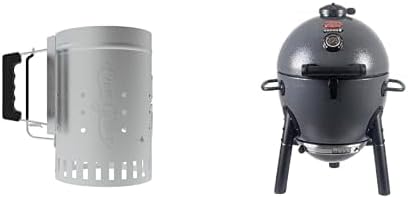 Char-Griller E86714 AKORN Jr. Kamado, Ash Portable Charcoal Grill and Charcoal Grill Chimney Starter