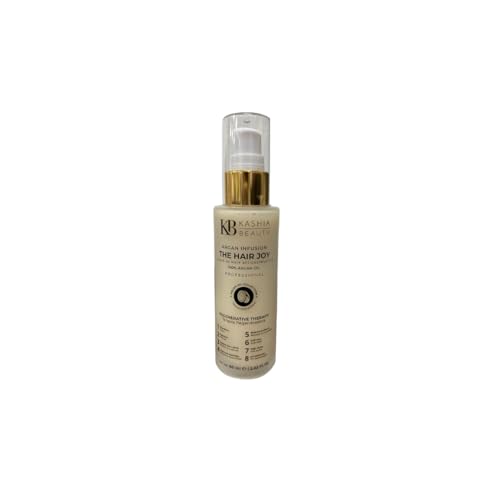 Kashia Beauty Argan Infusion The Hair Joy 2 oz Leave-In Treatment with Organic Argan Oil Keratin & Wheat Protein Moisturizes Repairs & Adds Shine For Curly Frizzy Fine or Color-Treated Hair
