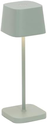 Zafferano, Ofelia Micro Lamp, Rechargeable Cordless Table Lamp with Touch Control, Suitable for Indoor and Outdoor, Dimmer, 2200-3000 K, Height 7.9 Inches, Sage Color