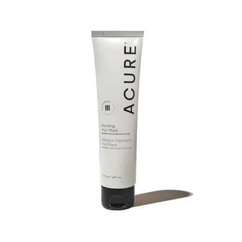 Acure Bonding Hair Mask - Weekly Deep Conditioning Hair Mask for Damaged Locks, Rescue Bond Repair Treatment for Dry, Damaged, Thin, Fine Locks, Natural Ingredients, Vegan - 5 fl oz