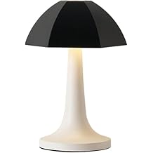 Umbrella Table Lamp with Touch Control Decorative Rechargeable Night Light Non-Slip Base USB Bedroom Living Room(Black)
