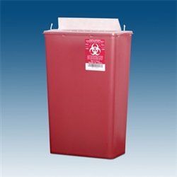 Sharps Container, 14 qt. Red Horizontal Entry, case/10