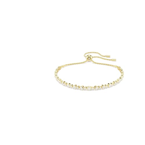 Swarovski Matrix Tennis Soft Bracelet, Mixed Size Round Cut Crystals, Rhodium and Gold-Tone Finishes