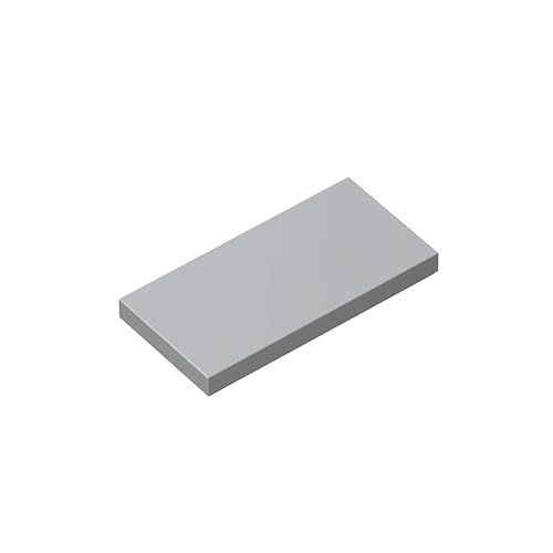 Classic Building Bricks Tile 2x4 with Groove 100 Piece, Compatible with Lego Parts and Pieces 87079, Creative Play Set - Compatible with All Major Brick Brands 110 Pcs Light Gray