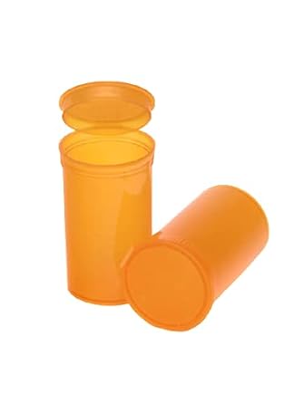 225 Pack Empty Pill Bottles with Pop Top Caps, Medicine Containers, Prescription Vials with Lids, Pop Top Bottles, Flip Top Caps, Empty Vials, Pill Organizer.(19 Dram, Amber)