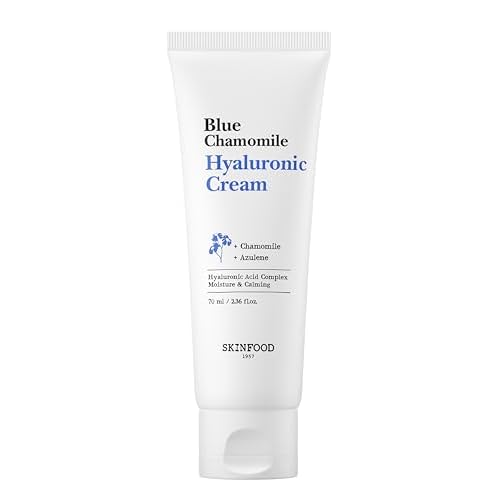 SKINFOOD Blue Chamomile Hyaluronic Cream, Vegan Moisturizer, 7-Layer Hyaluronic Acid Face Cream, Deep Hydrating & Soothing Water Cream, 70ml2.36 fl.oz