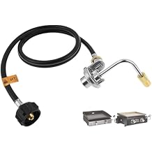 6FT Propane Adapter Hose, 1lb to 20lb Converter w/Gas Regulator Replacement Parts for Blackstone 17", 22" Tabletop Griddle Conversion Kit,Pit Boss PB336GS 2 Burner Tabletop Gas Griddle &Dash Griddles