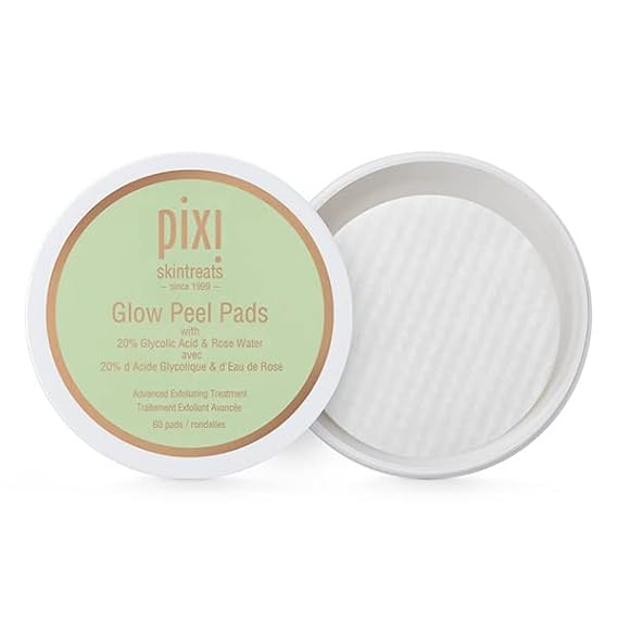 Pixi Beauty Glow Peel Pads | Exfoliating Treatment Contains 20% Glycolic Acid | Reveal Glowing Complexion | 60 Pads