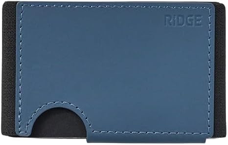 Ridge Biflex Wallet for Men - Slim Minimalist Compact Wallet with RFID Protected Lining, Leather Front Pocket Wallets for Men (Cobalt Blue)