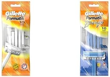 Gillette Permatik Kullan At Tıraş Bıçağı 10 Adet ve Gillette Permatik Banyo Kullan At Erkek Tıraş Bıçağı 10 Adet