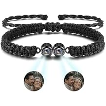 Zysta Custom Bracelets with Double Picture Inside Customized Projection Bracelets with Hidden Photos Picture Bracelet Personalized Photo Memorial Bracelet for Women Men