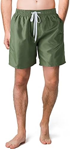 Scotamalone Mens Swim Trunks Swimming Shorts Swimwear Bathing Suits Quick Dry 7 Inch with Mesh Lining