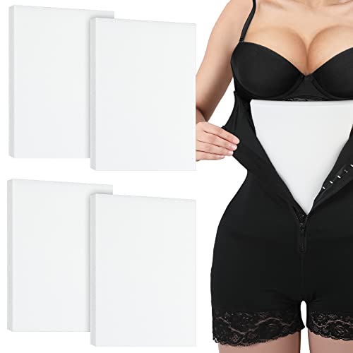 Sosation 4 Pcs Lipo Foam Board Lipo Foams Post Surgery Abdominal Pads Waist Supports Foam Sheet for Recovery Post Surgery Posts Liposuction Pad Compression Garment, 8 x 11 Inches, White