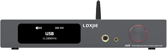 LOXJIE A40 HiFi Digital Audio Power Amplifier Headphone Amplifier,Bluetooth 5.1,HDMI(ARC),165W*4,MA5332MS Chip,NJW1194 Chip,MQA Full Decoding,Support Transmission DSD,with Remote Control