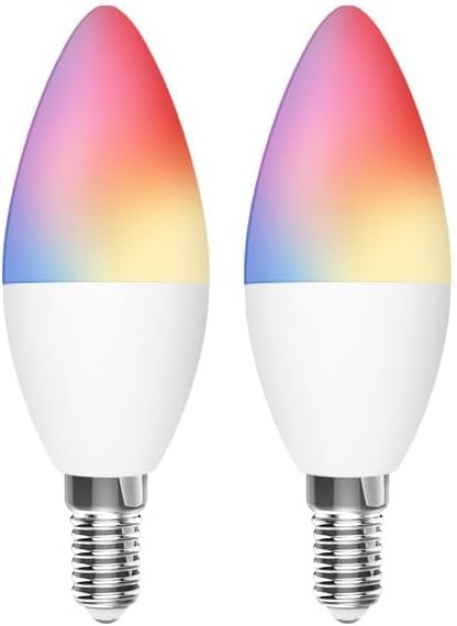 Zigbee E12 Smart RGBCW Candle Bulb Compatible with Alexa,App and Voice Control,ZigBee Hub Required. (2 Packs)