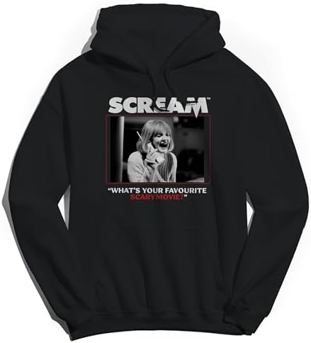 Scream Hoodie for Men & Women Whats Your Favorite Black Long Sleeve Hooded Pullover Sweatshirt