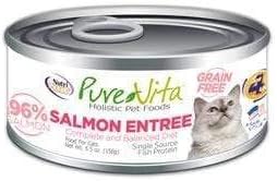 PureVita Grain Free 96% Real Salmon Entree Canned Cat Food, 5.5 oz
