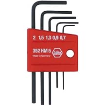 Wiha 35392 5 Piece Mini L-Key Short Hex Metric Set