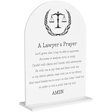 A Lawyer's Prayer Acrylic Sign, Lawyer Gifts for Women Men, Cool Gifts for Attorneys Grad Lawyer, Graduation Retirement Legal Gift Attorney Gift Lawyer Office Decor