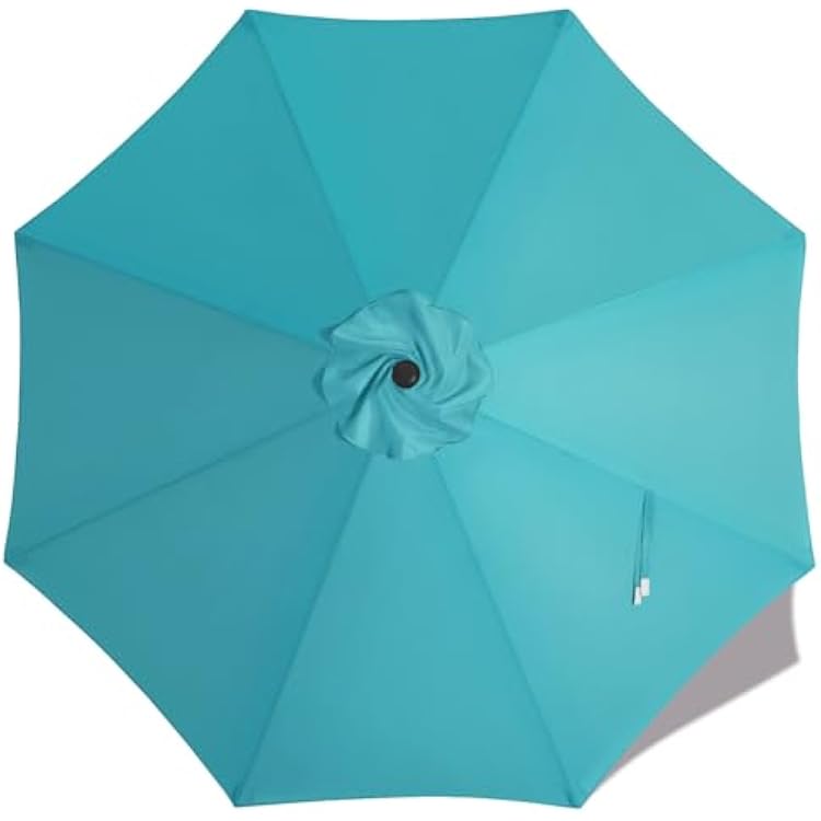 MASTERCANOPY Patio Umbrella 9 ft Replacement Canopy for 8 Ribs-Turquoise Canopy Only