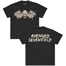 Avenged Sevenfold Unisex Adult Avenged Sevenfold Official Merch Winged Skull Short Sleeve Shirt