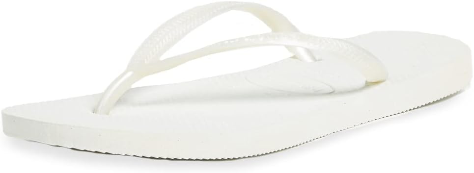 Havaianas Women's Slim Flip Flops, White, 6 Medium US