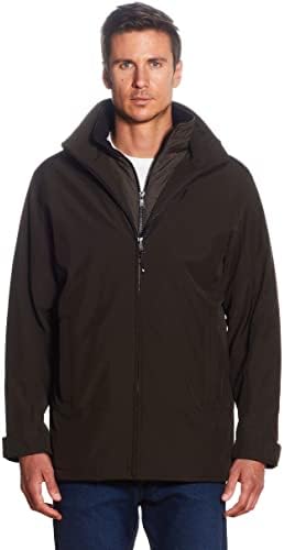 Weatherproof Ultra Tech Mens Jacket Winter Coat for Men Winter Coat Rain Jacket for Men with Fleece Bib and Removable Hood