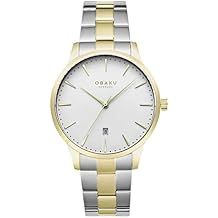 Obaku Mens Watch, Stainless Steel Case, Extra-Hardened Mineral Crystal, Stainless Steel Mesh Bracelet