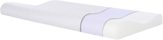 SUQ I OME Slim Sleeper- Thin Memory Foam Pillow, Ultra Thin & Low Cervical only for Stomacher Sleeper, Soft (23.6x13.7x2.4/1.9 inch'' to 2.4 '' Height)