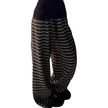 Striped Grunge Emo Pants Women High Waist Wide Leg Drawstring Baggy Pants Alt Y2k Pajamas Casual Lounge Bottom