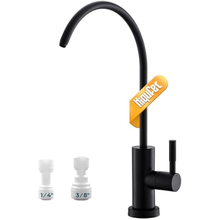 Kitchen Sink Drinking Water Faucets, Stainless Steel Water Filter Faucet for Reverse Osmosis or Water Filtration System, RO Bar Sink Faucet, Matte Black