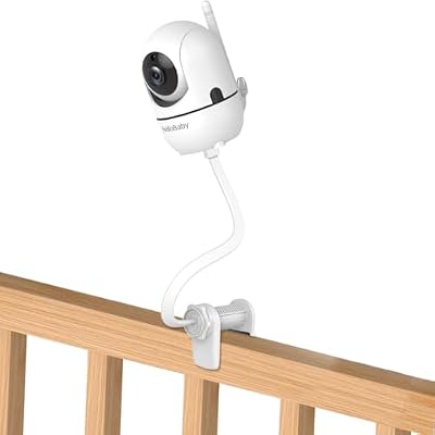 HelloBaby Monitor Clip Mount for HB6550 HB6560 HB65 HB66 HB6351 HB40 HB6339 HB6336HB6081, Flexible Crib Clamp Mount Long Gooseneck Arm, Indoor Without Tools or Wall Damage