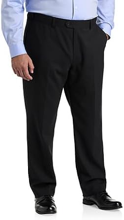 Oak Hill Big and Tall Waist-Relaxer Flat-Front Suit Pants