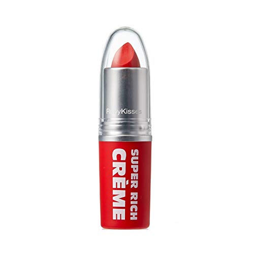 Ruby Kisses Super Rich Creme Lipstick, Hydrating Full Coverage Long Lasting Highly Pigmented Smooth Apply Lip Makeup for Women Men Dangerous Orange