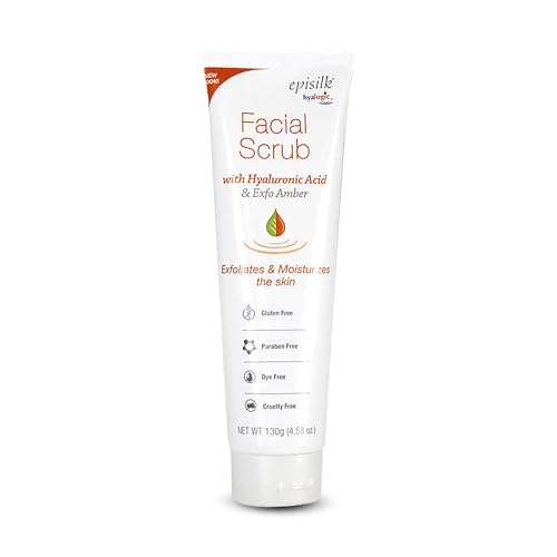 Hyalogic Facial Scrub with Hyaluronic Acid & Exfo Amber, 4.58 oz 130 g