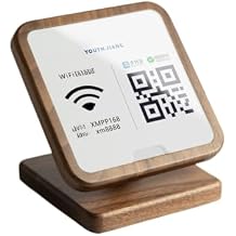 Personalized QR Code Signs,Rotatable Solid Wood Scanner,Scannable Cash App Sign,Scan To Pay Payment Sign Logo for Business, QR Code Logo Plaque (Ordinary wood)