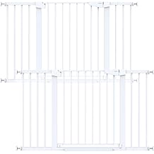 Cumbor 2 Pack 48" Wide Auto Close Baby Gate & Cumbor 2 Pack 51.5" Wide Dog Gate, Durable Child Gate for Stairs, Doorways, Easy Walk Thru Dog Gate for House for Doorways