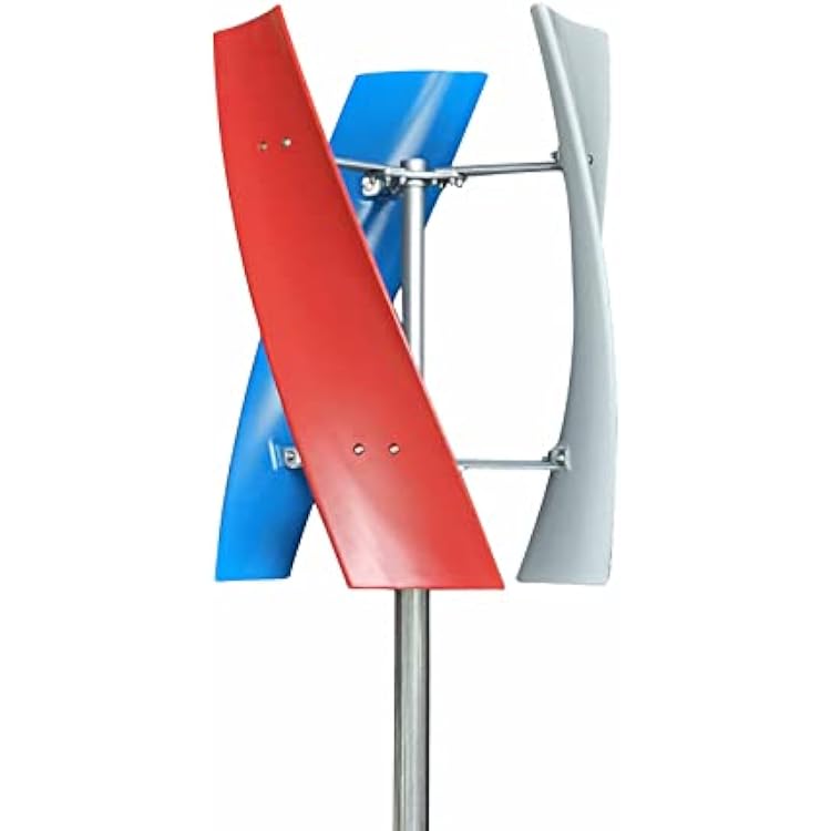 Wind Turbine Generator, 400W 24V Vertical Axis Wind Power Turbine Generator Controller, Spiral Wind Generator Kit w3 Blades for Home, Boat, Home Windmill Kit, Low Noise