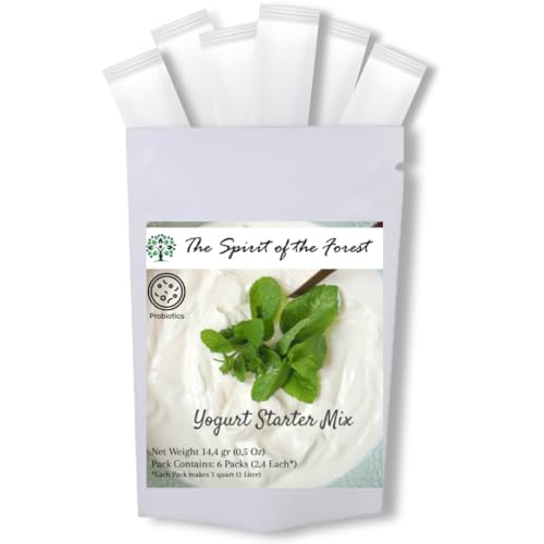 The Spirit Of The Forest Yogurt Starter Freeze Dried - Make Your Way to Perfectly Cultured Yogurt with Our Probiotic Starter Culture Homemade Greek Yogurt 12 Pack
