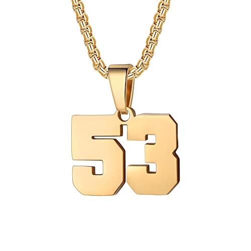 Susook Number Necklace for Boy Black Athletes Number Stainless Steel Chain 00-99 Number Charm Pendant Personalized Sports Jewelry for Men Basketball Baseball Football