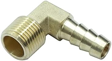 Brass Hose Barb Fitting 90 Degree Elbow Adapter 3/8" Barb x 1/2 NPT Male Pipe Water/Fuel/Air