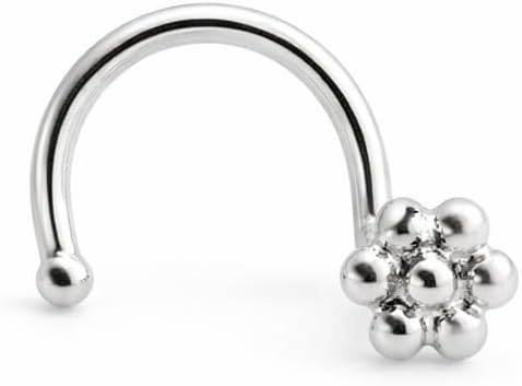 Sterling Silver Nose Studs Corkscrew Ball Flower Triangle Nose Rings