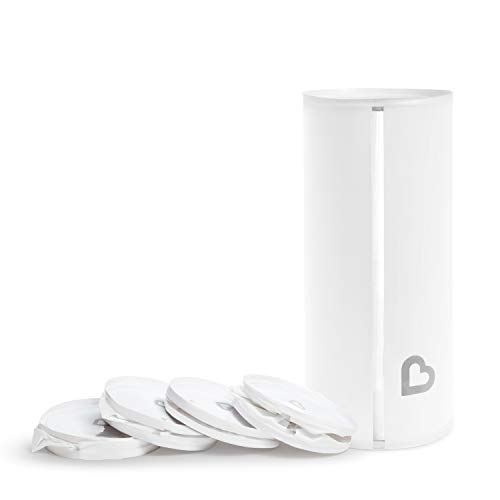 Munchkin TossTM Portable Disposable Diaper Pail, Holds up to 150 Newborn Diapers, 5 Pack, White